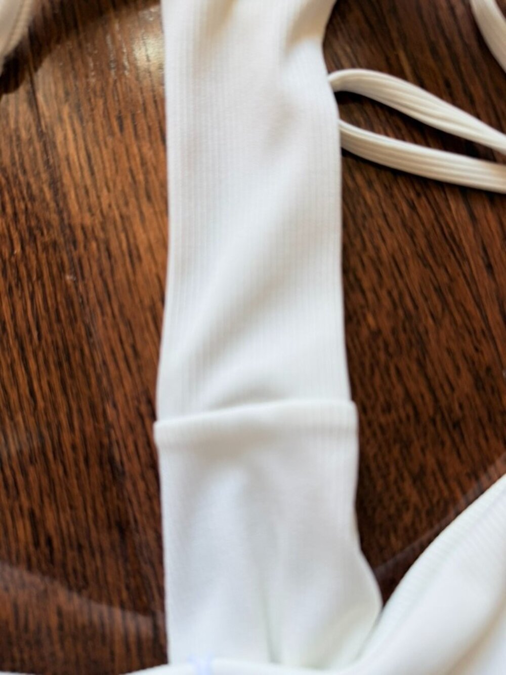 White Ribbed Underwire Bikini Set Small - Picture 5 of 5